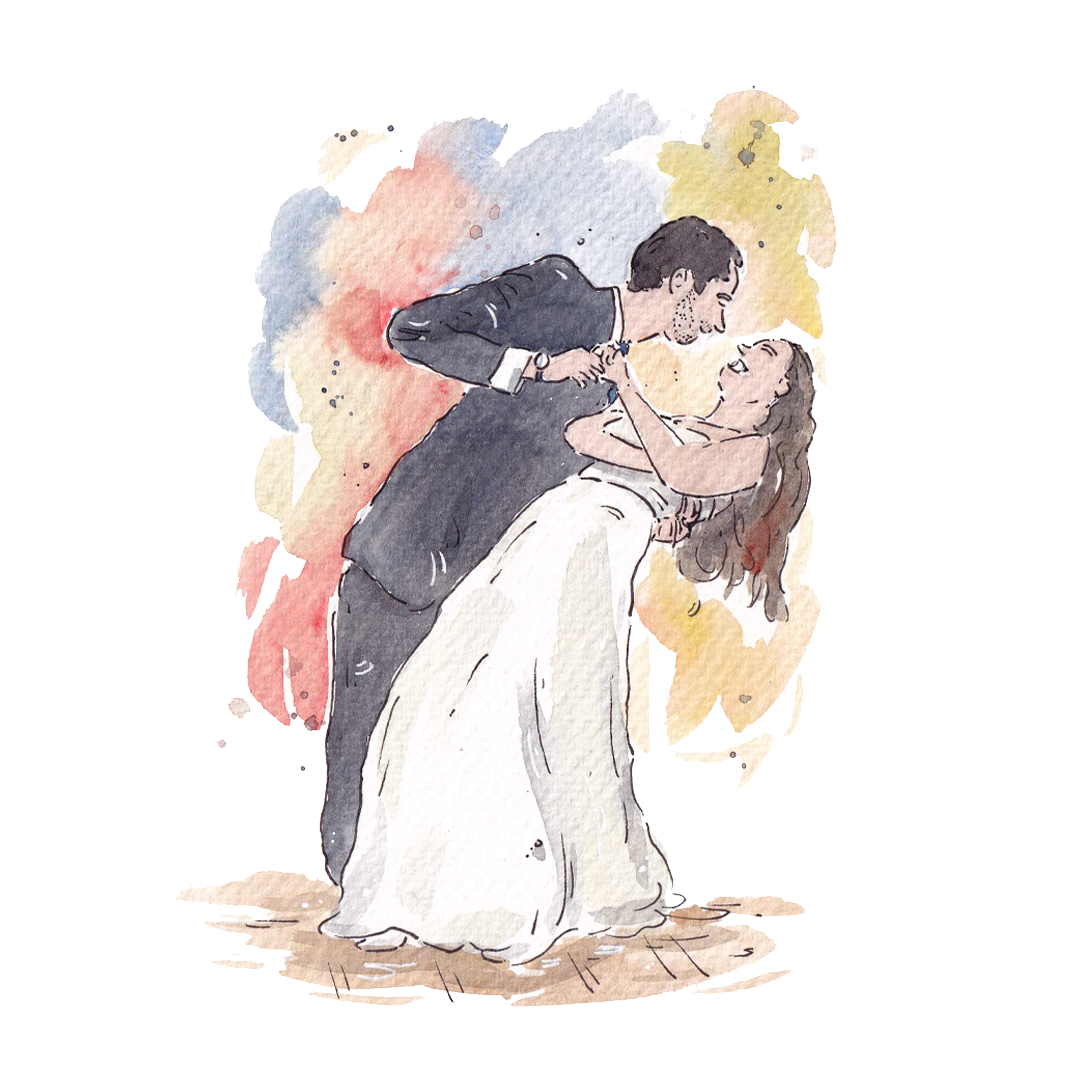 Ilustração de casamento — primeiro dance